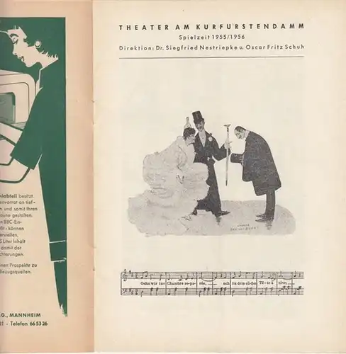 Der Opernball. Spielzeit 1955 / 1956. Programmheft. Operette in 3 Akten. Musik: R. Heuberger.   Inszenierung: Oscar Fritz Schuh.   Musikalische Leitung: C.. 