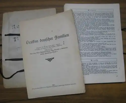 Lexikon deutscher Familien. - Bearbeiter: Albert Eberhardt Stange: Lexikon deutscher Familien. 