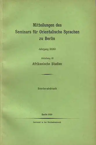 Fazoglo   Afrikanische Studien.   M. Heepe / Frédéric Cailliaud / Joseph Halévy / Berta und Ernst Marno / Karl und Lorenz Tutschek:.. 