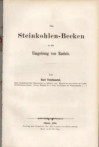 Feistmantel, Karl / Boricky, Emanuel: 2 Beiträge in einem Band: Die Steinkohlen   Becken in der Umgebung von Radnic ( K. Feistmantel ) /.. 