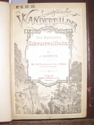 Europäische Wanderbilder.    J. Hardmeyer / P. Siebler De Ferry / C. Hönes: Europäische Wanderbilder, Sammelband mit 5 Teilbänden: J. Hardmeyer: Die Badische.. 