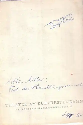 Berlin- Kufürstendammtheater  - Dr. Günter Skopnik- Direktion  (Hrsg.): Programmhefte Theater am Kurfürstensdamm im Haus der freien Volksbühne. Spielzeit 1961/ 1962. Konvolut aus 2 Heften. 