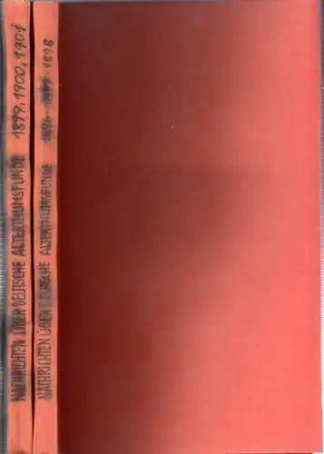 Nachrichten über deutsche Altertumsfunde.  R. Virchow, A. Voss (Red.)  Berliner Gesellschaft für Anthropologie, Ethnologie und Urgeschichte: Nachrichten über deutsche Alterthumsfunde. Ergänzungsblätter zur Zeitschrift.. 