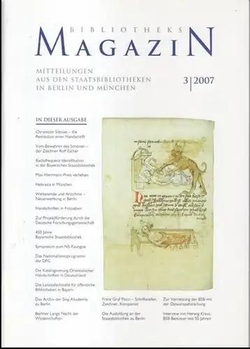 Bibliotheksmagazin.   Herausgeber: Rolf Griebel / Barbara Schneider Kempf.   Beiträge: Martin Hollender / Birte Timmermann über Rolf Escher / Wolfgang Valentin Ikas.. 