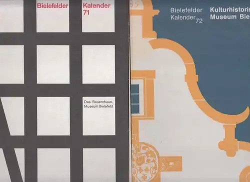 Bielefeld.- Städtische Museen Bielefeld (Hrsg.) - Thomas & Kurzberg Reproduktionen: Bielefelder Kalender - 2 Ausgaben: 1971: Das Bauernhaus-Museum der Stadt Bielefeld / 1972: Kulturhistorisches Museum Bielefeld. 
