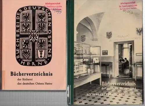 Bücherei des Deutschen Ostens - Viktor Kauder, Dr. Raddatz, Dr. Schober (Vorw.): Bücherei des Deutschen Ostens Herne. Bücherverzeichnis - 1. Nachtrag 1964 UND 2. Nachtrag 1967. 
