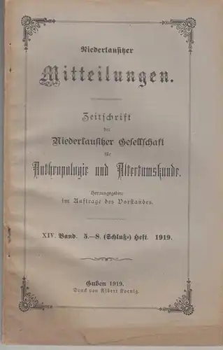 Niederlausitz. - Karl Gander (Hrsg.). - Beiträge: Heinrich Hiltmann / Theodor Schulze / Hermann Söhnel / Hermann Grosse: Niederlausitzer Mitteilungen. Band XIV ( 14 )...