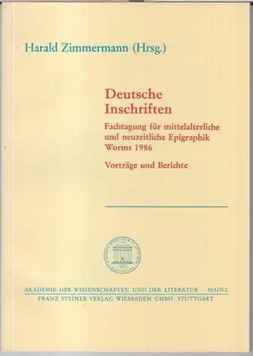 Zimmermann, Harald ( Herausgeber ).   Beiträge: Friedrich Karl Azzola / Otto Böcher / Gottfried Kiesow / Rudolf Lenz / Ernst Schubert u. a:.. 