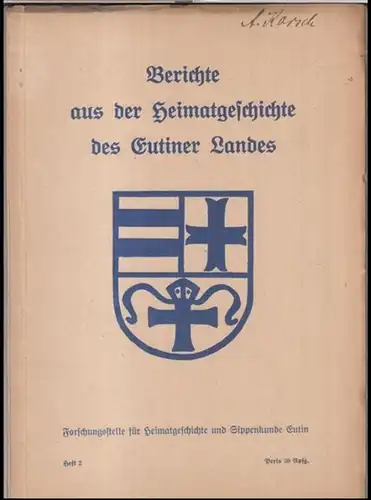 Eutin.   Text nach alten Berichten von Willy Rischmüller, Pansdorf.   Vorwort: Diercks: Aus der Zeit der Cholera Gefahr 1831 / 1832 (.. 