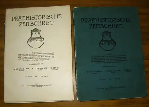 Prähistorische Zeitschrift.- C. Schuchardt, K. Schumacher, H. Seger (Hrsg.): Praehistorische Zeitschrift. III. Band 1911, Hefte 1/2 und 3/4. 