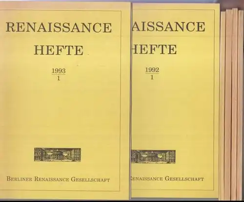Renissance Hefte. - Berliner Renaissance Gesellschaft. - Red. Ute Grabow u. a. - Beiträge: Dorothee Röseberg / Erich Loos / Horst Heintze / Marie Simon...