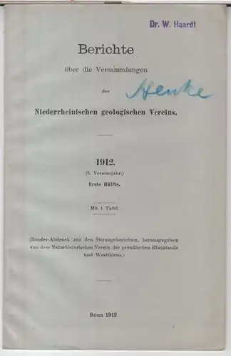 Henke, W: Exkursionsführer durch die Attendorn-Elsper Doppelmulde für die Frühjahrsversammlung des Niederrheinischen geologischen Vereins, April 1912. - IN: Berichte über die Versammlungen des Niederrheinischen geologischen...