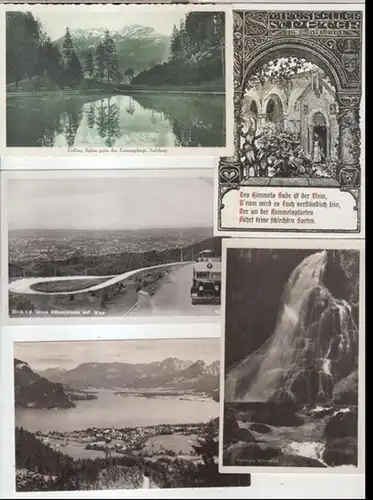 Golling / Salzburg.   Wien.   St. Gilgen: Konvolut mit 5 Postkarten.   Motive: 1) Golling. Eglsee gegen das Tennengebirge, Salzburg /.. 