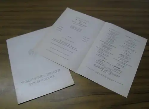 Berlin Schlosspark Theater.   Boleslaw Barlog (Intendanz).   Murray Schisgal: Liiiebe. Programmheft 130 der Spielzeit 1964 / 1965.   Inszenierung: Rolf Henniger.. 