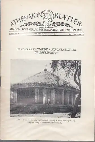 Akademische Verlagsgesellschaft Athenaion (Hrsg.) / Dr. A. Hachfeld (Red.): Athenaion Blaetter. 3. Heft - 4. Jahrgang. (1935). - Aus dem Inhalt:  Hans Schrepfer - Finnlands Industrie und Handel / Wilhelm Pessler - Das Sachsenhaus / Heinrich Marzell - Der 
