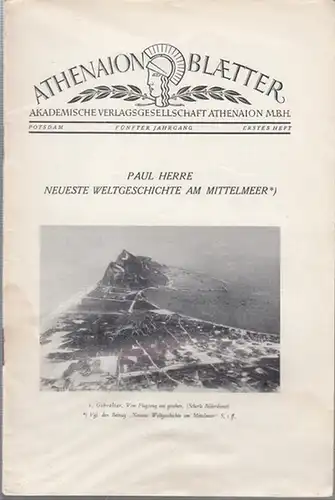 Akademische Verlagsgesellschaft Athenaion (Hrsg.) / Dr. A. Hachfeld (Red.): Athenaion Blaetter. 1. Heft   5. Jahrgang. (1936).   Aus dem Inhalt:  Paul.. 