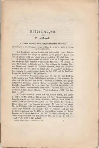 Verhandlungen. - Botanischer Verein von Berlin und Brandenburg e.V., gegründet 1859 ( Herausgeber ). - Mit Beiträgen von Ernst Jacobasch / A. Winkler / E...