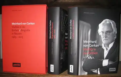 Gerkan, Meinhard von. - Jürgen Tietz: Meinhard von Gerkan. Die autorisierte Biografie, komplett in 2 Bänden im Schmuckschuber: Biografie in Bauten 1965 - 2015 / Vielfalt in der Einheit. 