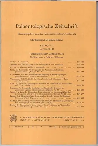 Paläontologische Zeitschrift. - Herausgegeben von der Paläontologischen Gesellschaft. - Schriftleitung: H. Hölder. - Beiträge: Ulrich Lehmann / H. Mutvei / W. Blind / R. Jordan...
