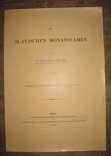 Miklosch, Franz von: Die Slavischen Monatsnamen.