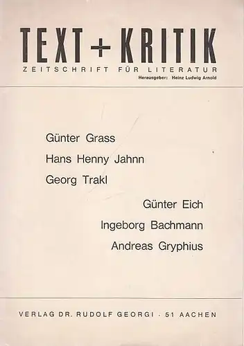 Text + Kritik / Heinz Ludwig Arnold (Hrsg.): Text und Kritik. Unbenummerte Werbeschrift mit Texten und Abbildungen aus den Ausgaben 1 bis 7/8, mit folgenden..