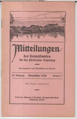 Schönberg in Mecklenburg, Heimatbund für das Fürstentum Ratzeburg ( Herausgeber ).   Beiträge: Anni Bouche über Heinrich Arminius Riemann / Fr. Buddin u. a:.. 