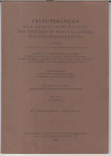 Geologische Karte des rheinisch westfälischen Steinkohlengebietes.   Herausgegeben vom Amt für Bodenforschung, Landesamt Nordrhein Westfalen, bearbeitet von der Arbeitsstelle Westfalen in Bochum, Leitung: A.. 