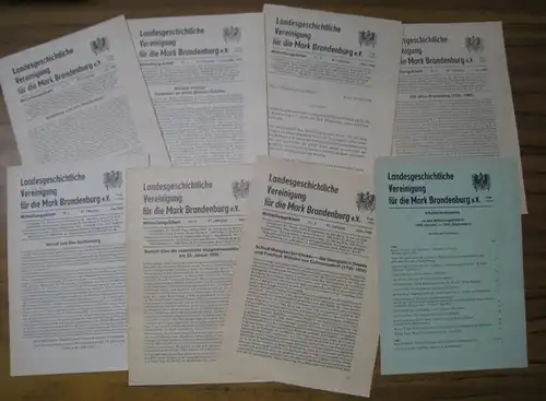 Mitteilungsblatt.   Landesgeschichtliche Vereinigung für die Mark Brandenburg.   Herausgeber: M. Henning u. a: Mitteilungsblatt der Landesgeschichtlichen Vereinigung für die Mark Brandenburg.. 