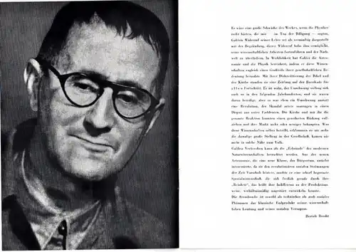 Berlin, Schiller Theater.   Boleslaw Barlog (Intendanz).   Bertolt Brecht: Leben des Galilei. Spielzeit 1965 / 1966,Programmheft 169. Musik: Hanns Eisler. Inszenierung: Hansjörg..