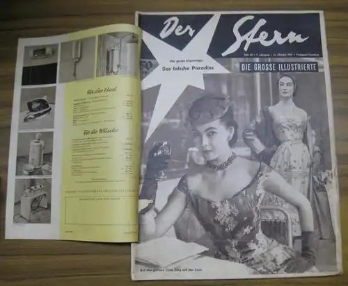 Stern, Der. - Chefredakteur: Henri Nannen: Der Stern. 24. Oktober 1954. Heft 43 des 7. Jahrgangs. Die grosse Illustrierte. - Aus dem Inhalt: Grossar - Die 'schwarze Front' lebt / Des Teufels Admiral - der Film um den Abwehrchef Canaris / Rittmeister Sosno