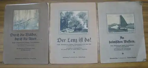 Konvolut mit 3 Mappen: Streifzüge durch die Natur   Zweite, dritte und fünfte Mappe. ( Jeweils ) Sechs stimmungsvolle Künstler Naturaufnahmen in feinstem Kupfer.. 