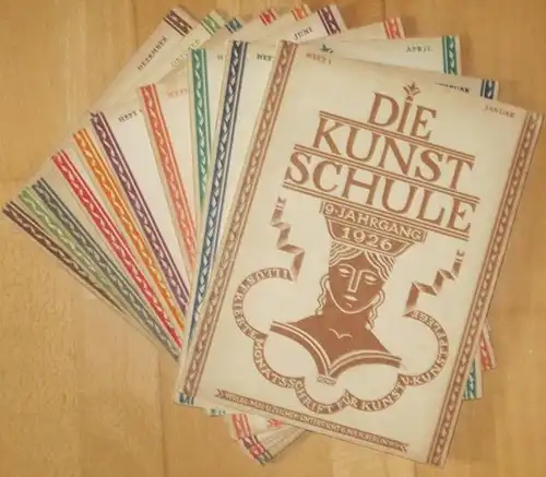 Die Kunstschule.- Johannes Meru, Fedor Müller (Red.): Die Kunstschule. 9. Jahrgang 1926 mit 10 (von 12 Heften). Es liegen vor: Heft 1, 2, 4 - 10 und 12. 