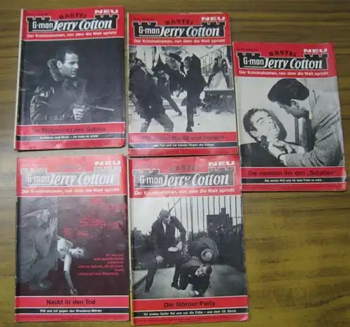 Cotton, Jerry: Jerry Cotton. Konvolut mit 5 Heften: 706, 725, 744, 759 und 788. - Erstausgabe ! Bastei G-man. 