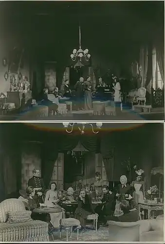 Bruno Hübner / Dahlke / Körber. - Drei Schwestern. 
 Zwei Szenenfotos aus "Drei Schwestern", Aufführung im Deutschen Theater 1941, Regie: Bruno Hübner
 Berlin 1941. 