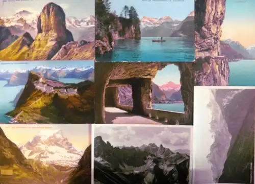 Postkartenalbum mit 200 Karten- teils s/w, teils coloriert- Berglandschaften-vorwiegend Alpen Österreich, Deutschland, Schweiz