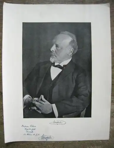 Zahn, Ernst ( 1867 - 1952 )
 [ Porträtfoto Ernst Zahn mit Autograph ]
 o.V., o.O., o.J. 