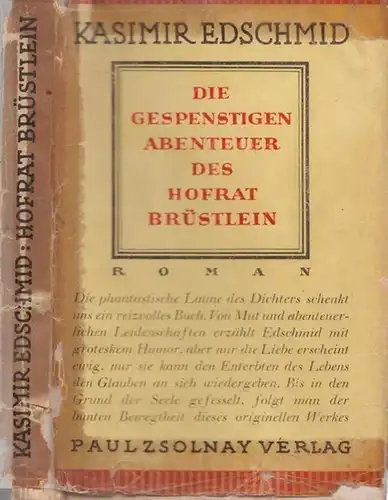 Edschmid, Kasimir: Die gespenstigen Abenteuer des Hofrat Brüstlein - Roman. 