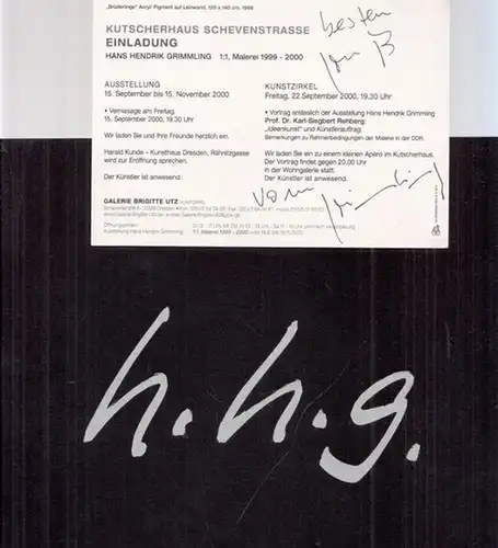 Grimmling, Hans Hendrik - Diether Schmidt (Text): hans hendrik grimmling 89 /90 -  es ist die passion des ganzbleibens  (Ausstellungskatalog). 