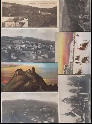 Riesengebirge. - historische Postkarten / Ansichtskarten: Riesengebirge: Konvolut mit 11 Ansichtskarten, um 1920. - Motive: Luftkurort Hain ( 2 Gesamtansichten ) / St. Annakapelle mit...