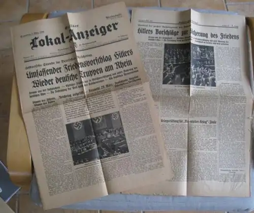 Berliner Lokalanzeiger.   Adolf Hitler: Konvolut mit 2 Ausgaben: Berliner Lokal   Anzeiger   Samstag, 7. März 1936, Nr. 58 A.. 