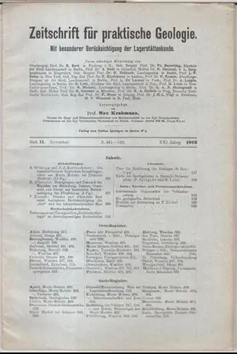 Zeitschrift für praktische Geologie.   Herausgegeben von Max Krahmann.   Beiträge: B. Granigg und J. H. Koritschoner / Helmuth Albrecht / P. Krusch:.. 