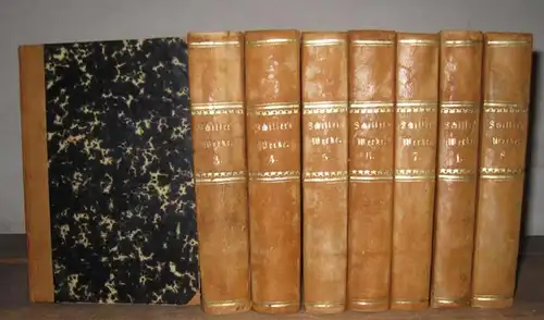 Schiller, Friedrich - Heinrich Kurz (Hrsg.): Schillers Werke. 8 Bände komplett. Kritisch durchgesehene Ausgabe mit Beifügungen aller Lesarten. 