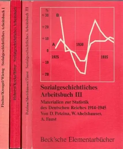 Fischer, Wolfram, Jochen Krengel, Jutta Wietog u.a. / Jürgen Kocka, Gerhard A. Ritter (Hrsg.): 3 Bände komplett: Sozialgeschichtliches Arbeitsbuch. Materialien zur Statistik 1. des Deutschen...