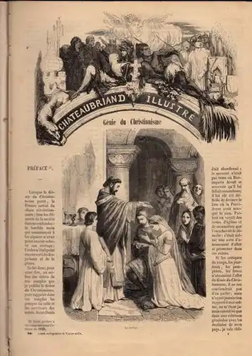 Chateaubriand.  J.J. Rousseau   F. Lamennais: Chateaubriand illusté: Génie du Christianisme (avec Notes et èclaircissements), Mélanges Litteraires / Rousseau: Le Contrat social (Bibliotheque.. 