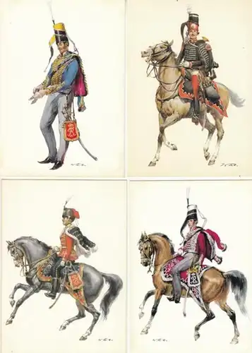 Tritt, W: Konvolut mit 12 farbigen Ansichtskarten. Preußische Armee (Husaren - Regiment Königreich Preußen), Kurbrandenburg (Dragoner Leibgarde) und Kaiserreich Deutschland. 