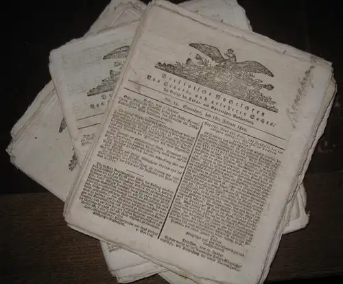 Berlinische Nachrichten: Berlinische Nachrichten. Von Staats- und gelehrten Sachen. Konvolut mit 35 Ausgaben des Jahrgang 1812 aus dem Zeitraum 1.2.1812 bis 17.9.1812. Das sind die Nummern: 14-33, 35-45, 79,79 sowie 111 und 112. 