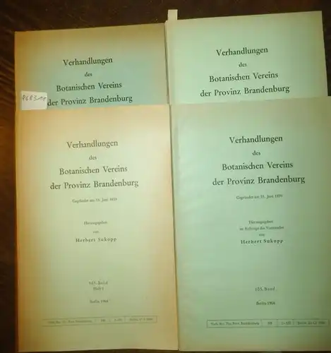 Verhandlungen des Botanischen Vereins.   Herbert Sukopp (Hrsg.): Verhandlungen des Botanischen Vereins der Provinz Brandenburg. Konvolut mit 8 Bänden, enthalten sind: 101. Band Heft.. 