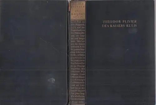 Plivier, Theodor: Des Kaisers Kulis - Roman der deutschen Kriegsflotte.