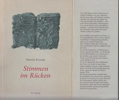 Krusche, Dietrich: Stimmen im Rücken - Roman. 