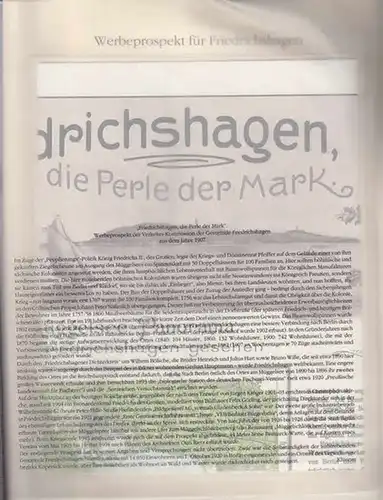 BerlinArchiv herausgegeben von Hans-Werner Klünner und Helmut Börsch-Supan. - Verkehrskommission der Gemeinde Friedrichshagen 1907. (Hrsg.): Friedrichshagen, die Perle der Mark. Werbeprospekt.  ( = Lieferung...